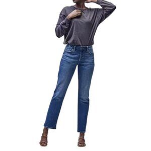 Lee Womens Legendary Straight Leg Mid Rise Jeans Size 4 Medium Blue Denim